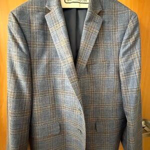 Ralph Lauren Blue and Tan Checkered Blazer